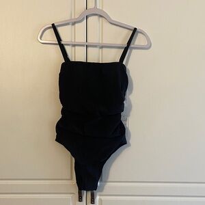 NWT Cupshe Black One-Piece Swimsuit with Adjustable Straps